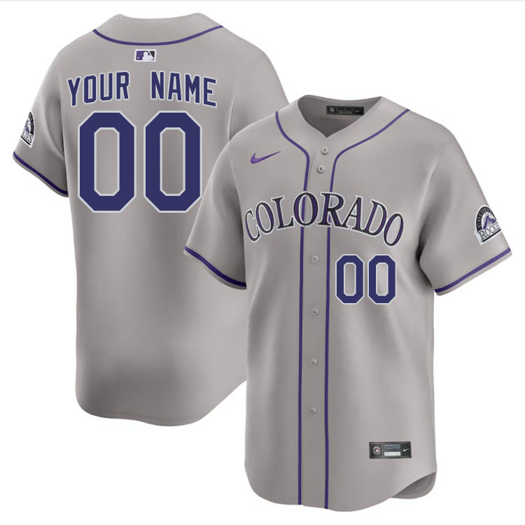 Custom Colorado Rockies Name And Number Baseball Jersey-Gray